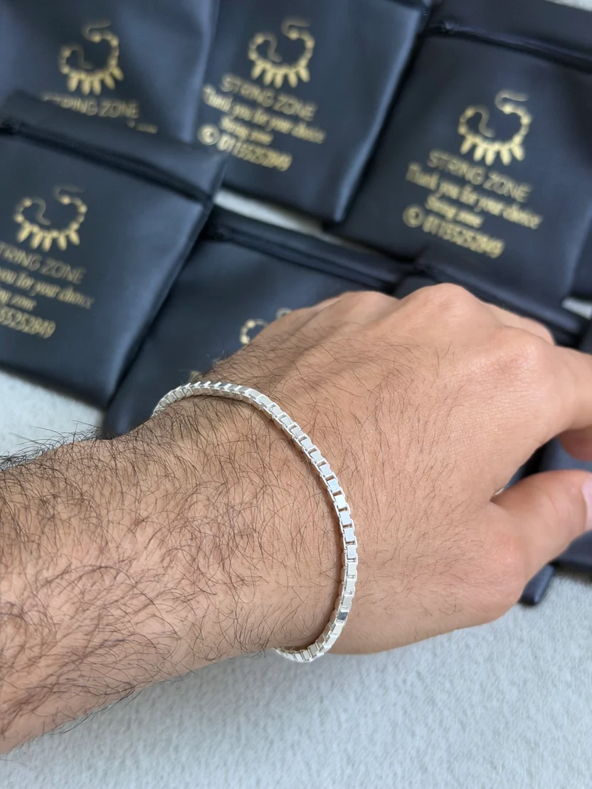 Italian Silver Box Chain Bracelet