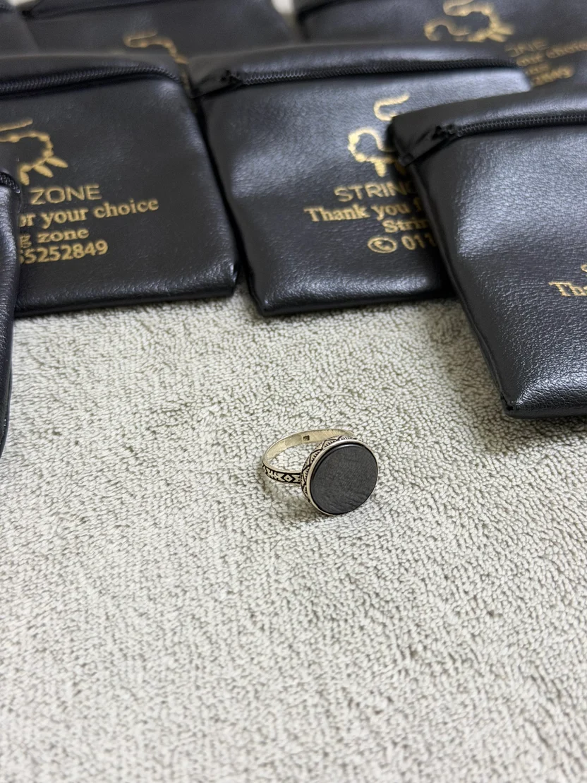 Silver ring with Onyx stone