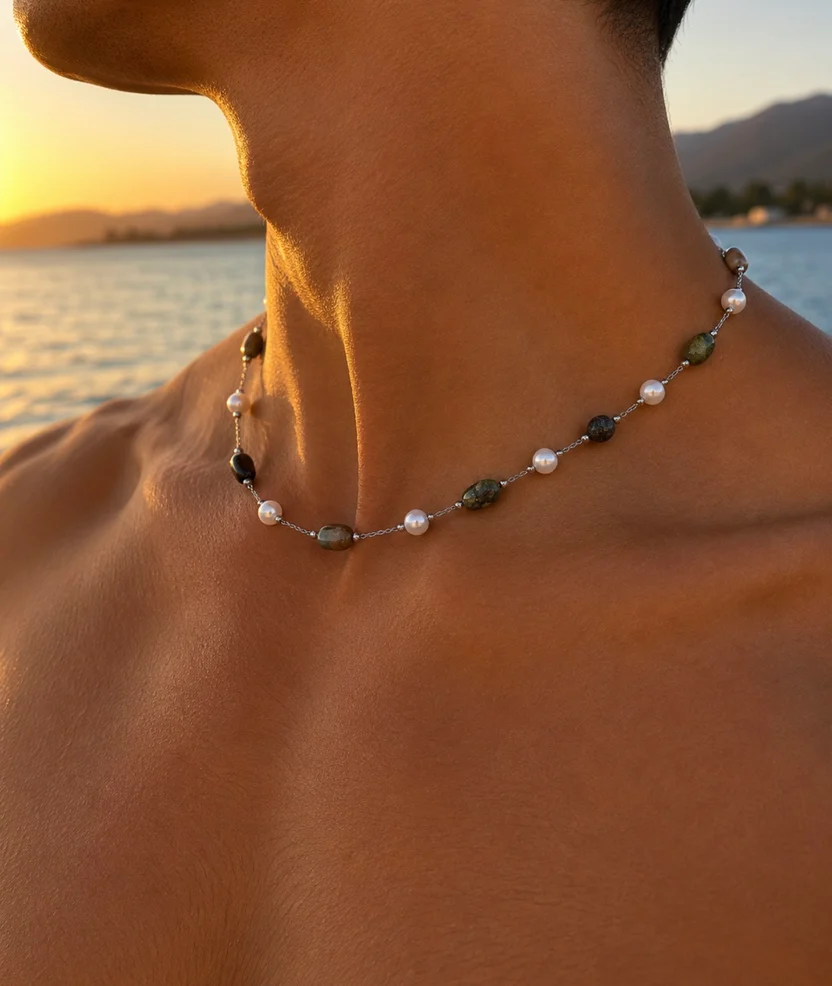 Natural Stone Beaded Necklace